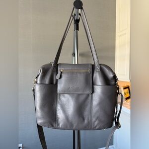 Lily Jade Madeline bag, gray, diaper bag, leather